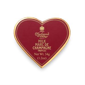 Charbonnel et Walker Milk Marc De Champagne Chocolate Truffled Red Mini Heart 34g